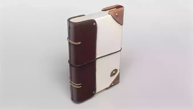 Elegant Leather and Canvas Journal Notebook 3D Model