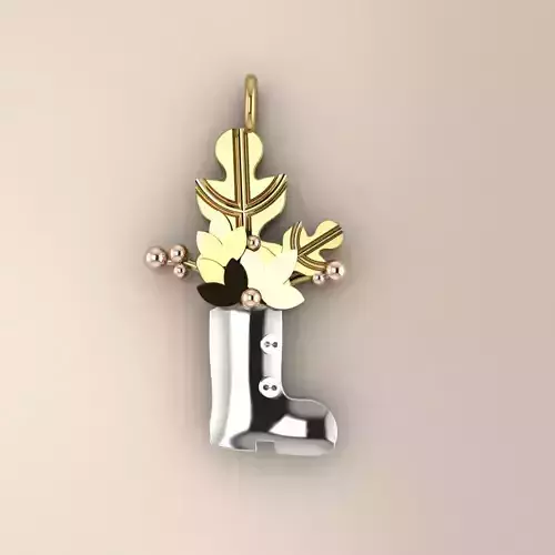  Autumn Boot Pendant Fall Jewelry Charm Rain Boot Pendant 3D print model