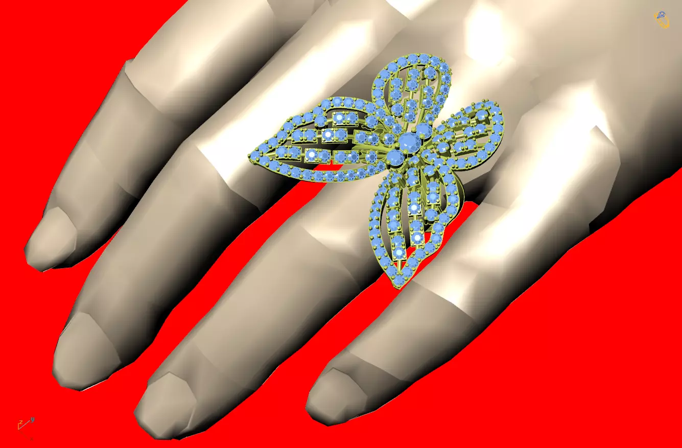 Butterfly Diamond Ring So Cute 3D print model