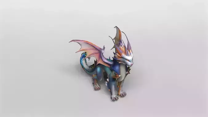 Majestic Fantasy Dragon 3D Model