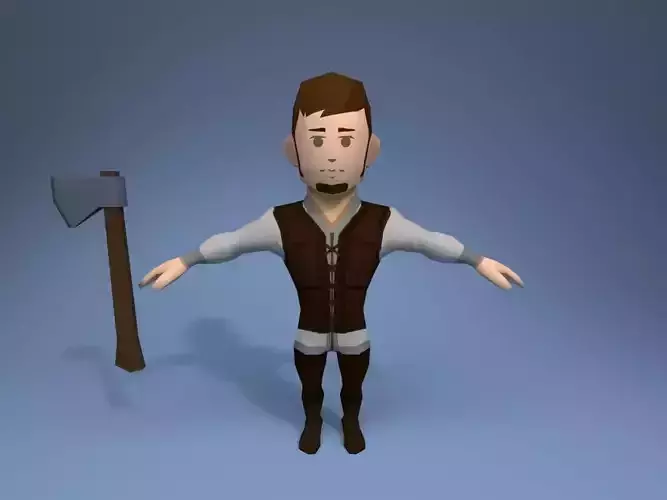 Medieval character lumberjack