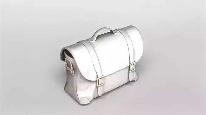 Elegant Leather Messenger Bag 3D Model
