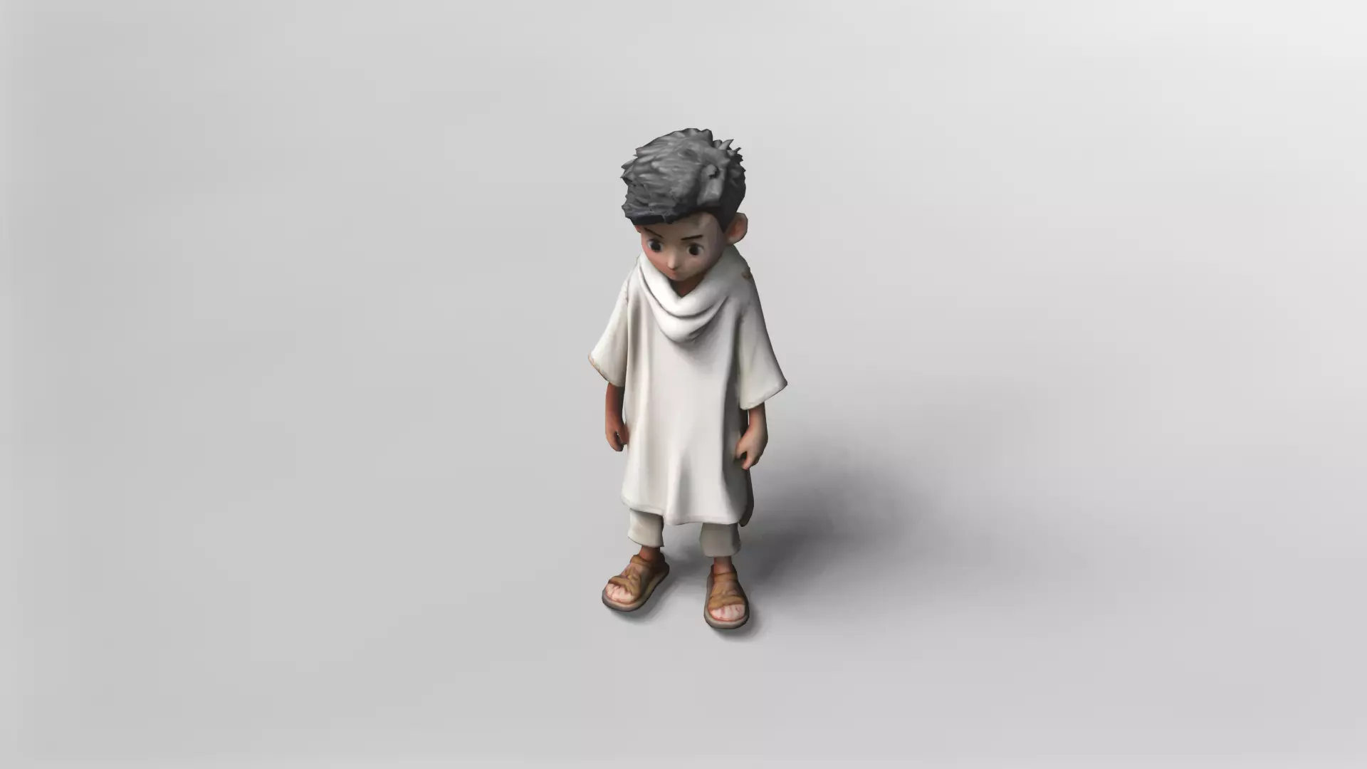 Stylized Young Boy Character 3D Model 3D model_1