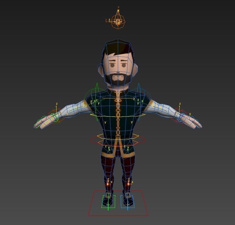 Medieval character aristocrat Low-poly 3D model_15