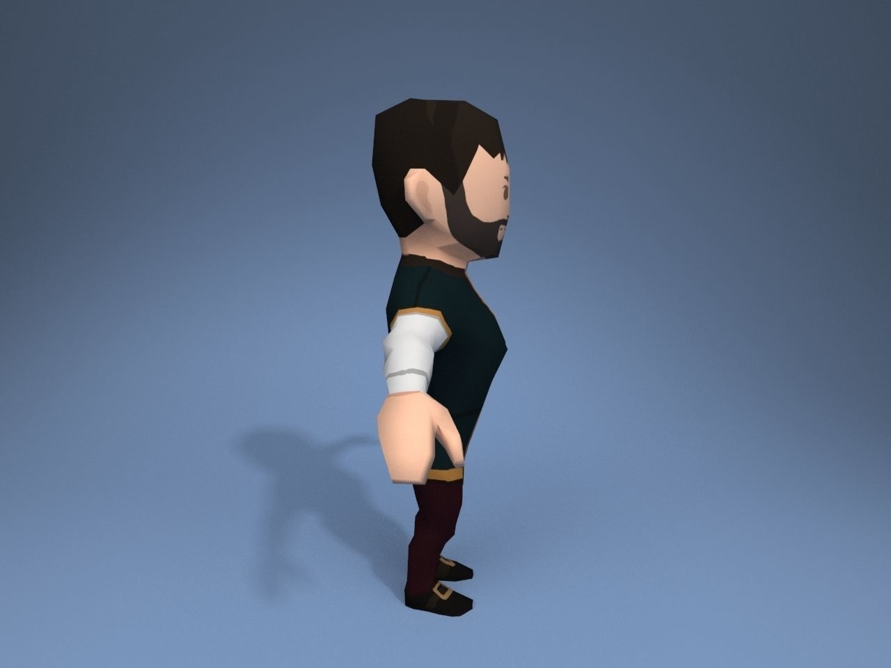 Medieval character aristocrat Low-poly 3D model_7