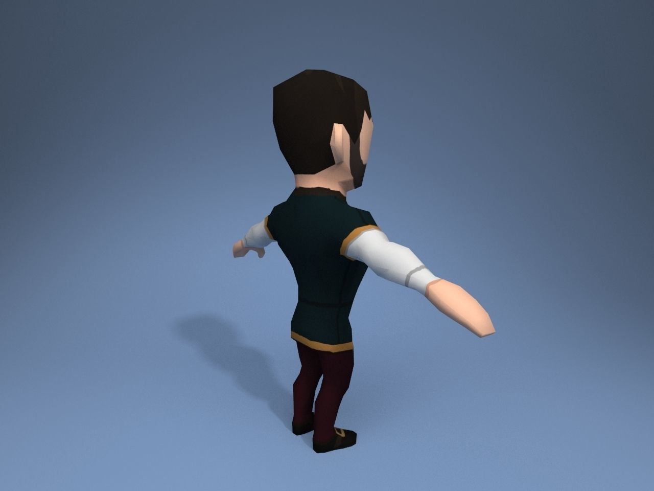 Medieval character aristocrat Low-poly 3D model_6