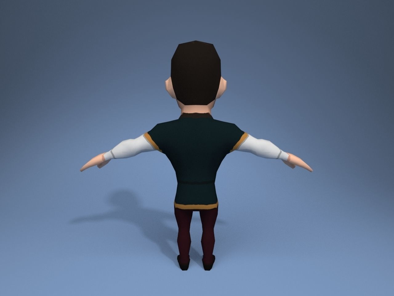 Medieval character aristocrat Low-poly 3D model_5