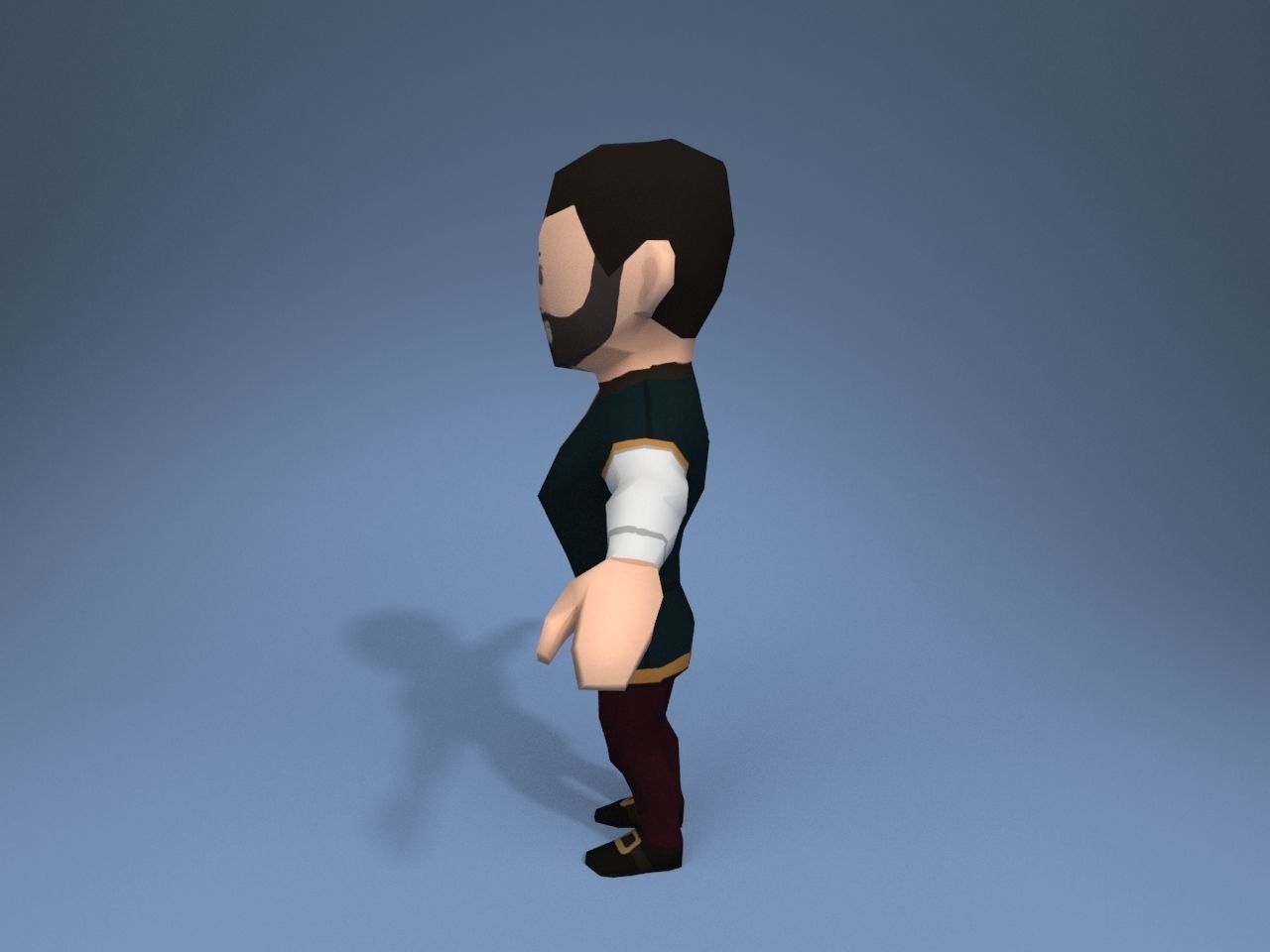 Medieval character aristocrat Low-poly 3D model_3