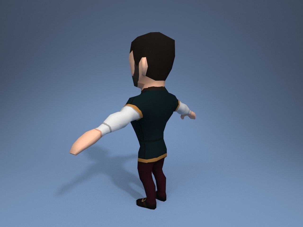 Medieval character aristocrat Low-poly 3D model_4