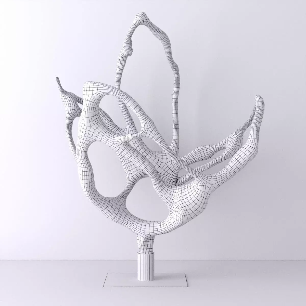 Large Natural Teak Root Wood Sculpture 3D model_1