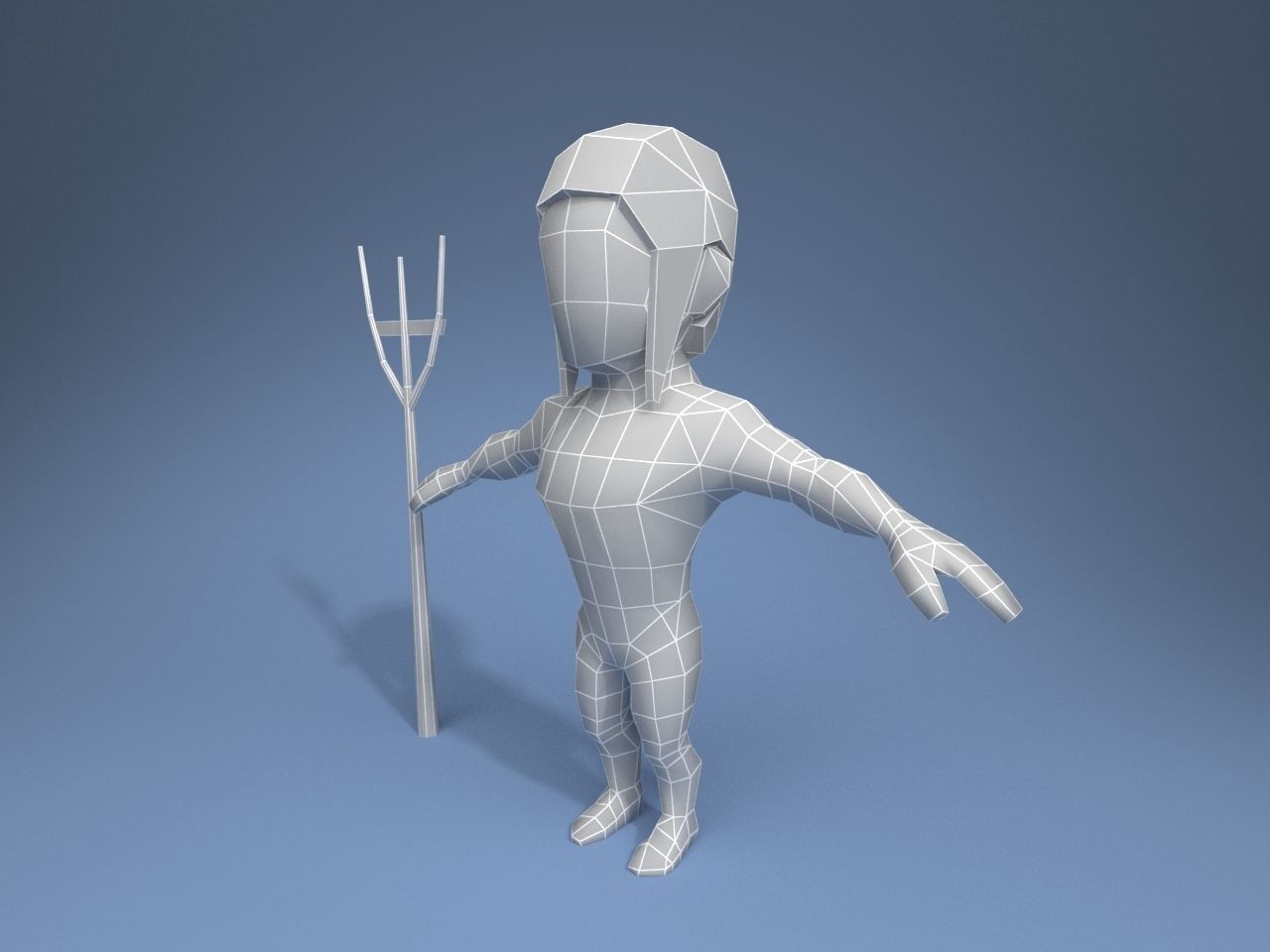 Medieval character peasant 3 Low-poly 3D model_9