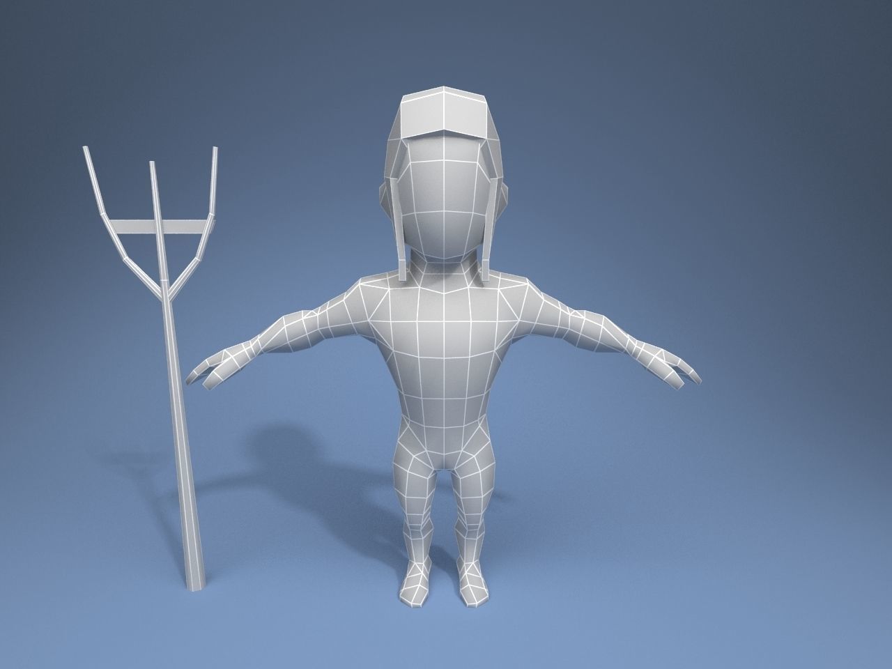 Medieval character peasant 3 Low-poly 3D model_8