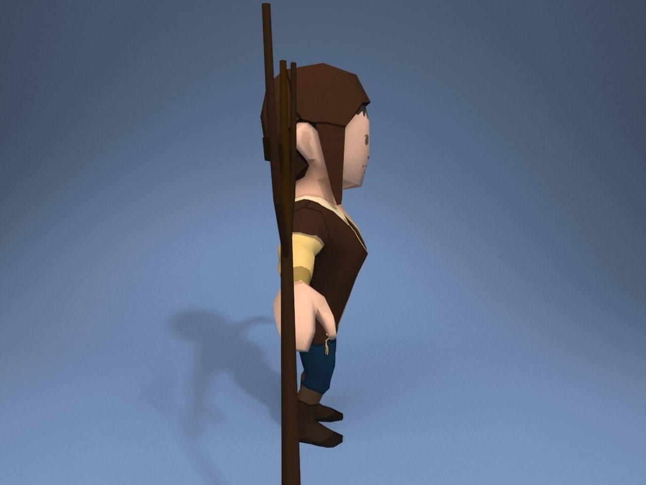 Medieval character peasant 3 Low-poly 3D model_7