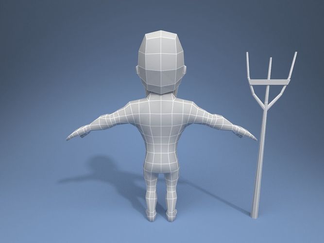 Medieval character peasant 3 Low-poly 3D model_12