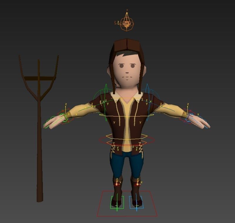 Medieval character peasant 3 Low-poly 3D model_15