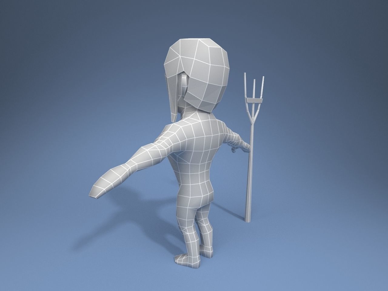 Medieval character peasant 3 Low-poly 3D model_11