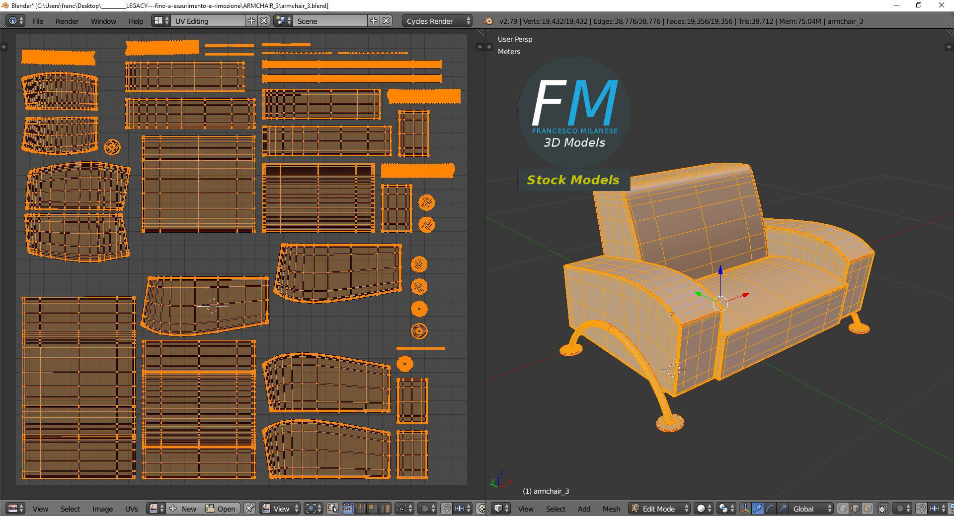 Armchair 3 3D model_12
