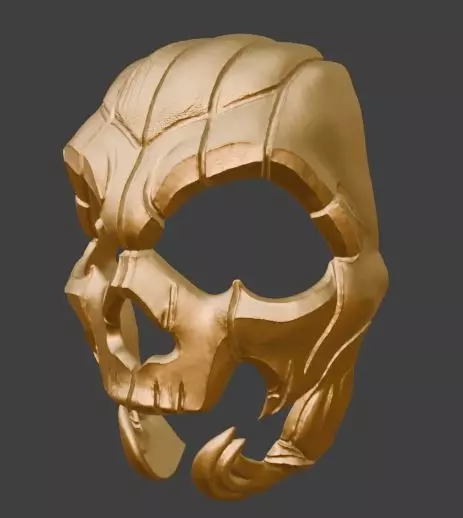 Golden Skull Mask Cosplay Halloween and Collectible 3D print model_1