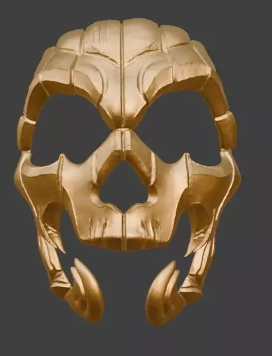 Golden Skull Mask Cosplay Halloween and Collectible 3D print model_4
