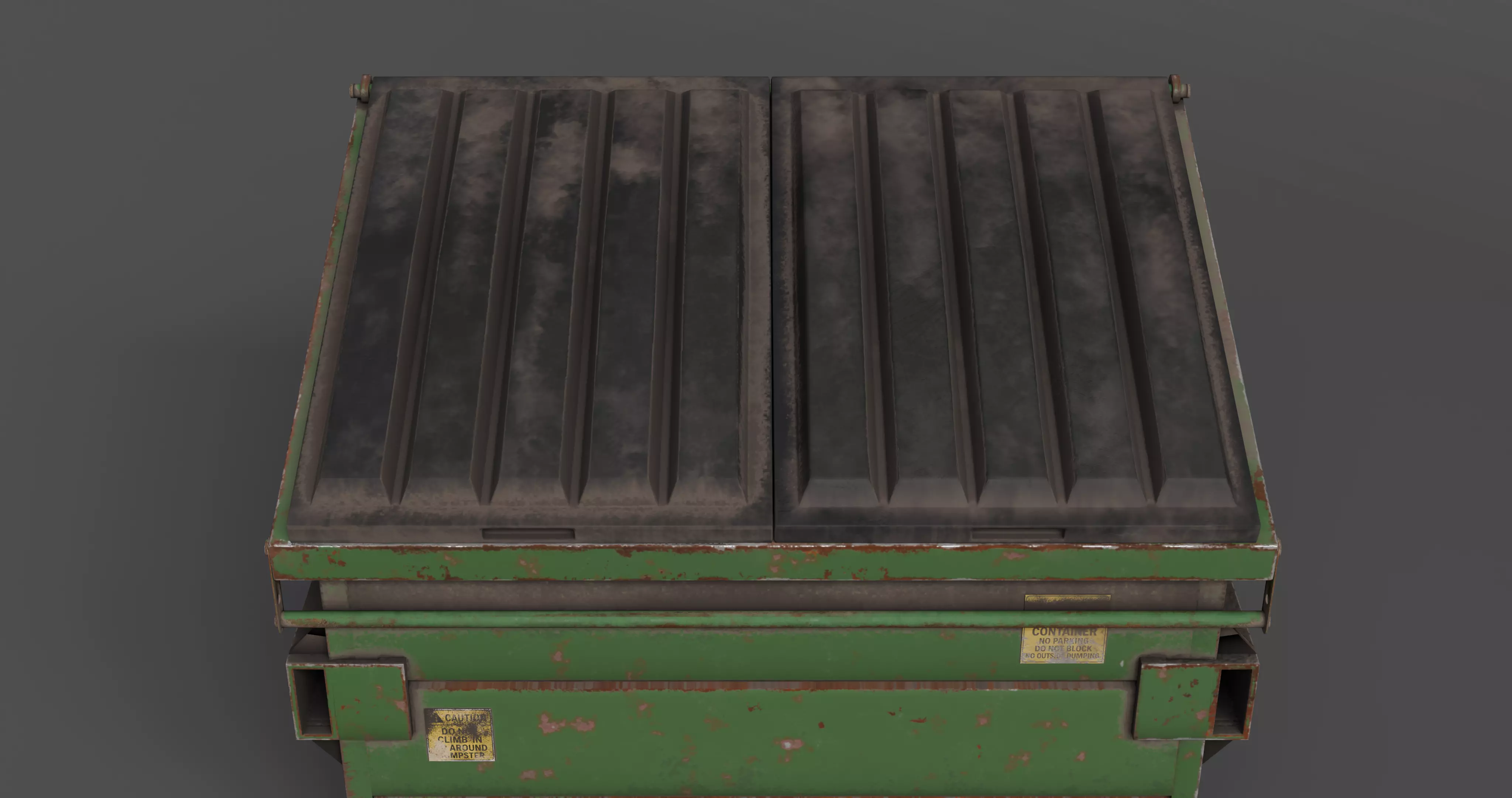 Dumpster with LODS Low-poly 3D model_4