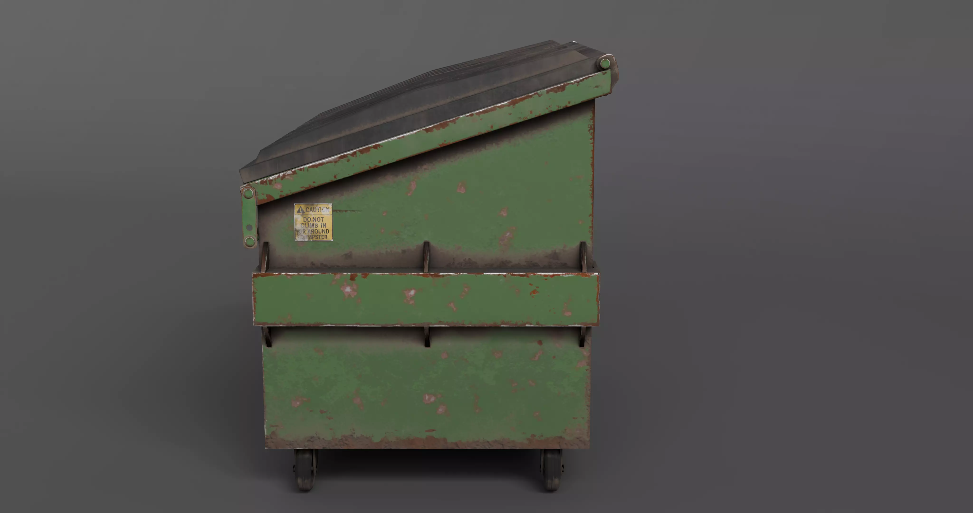 Dumpster with LODS Low-poly 3D model_5