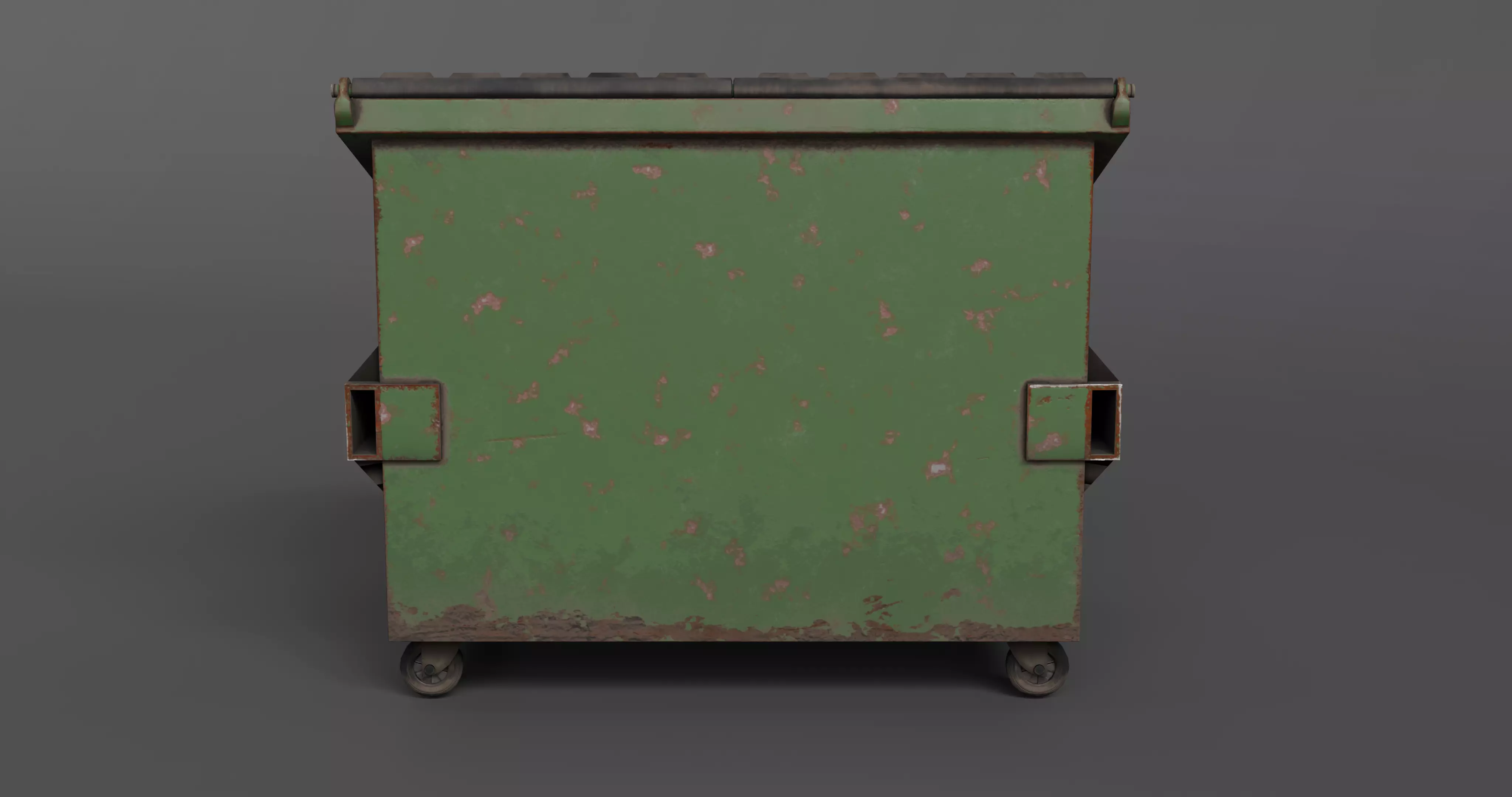 Dumpster with LODS Low-poly 3D model_3