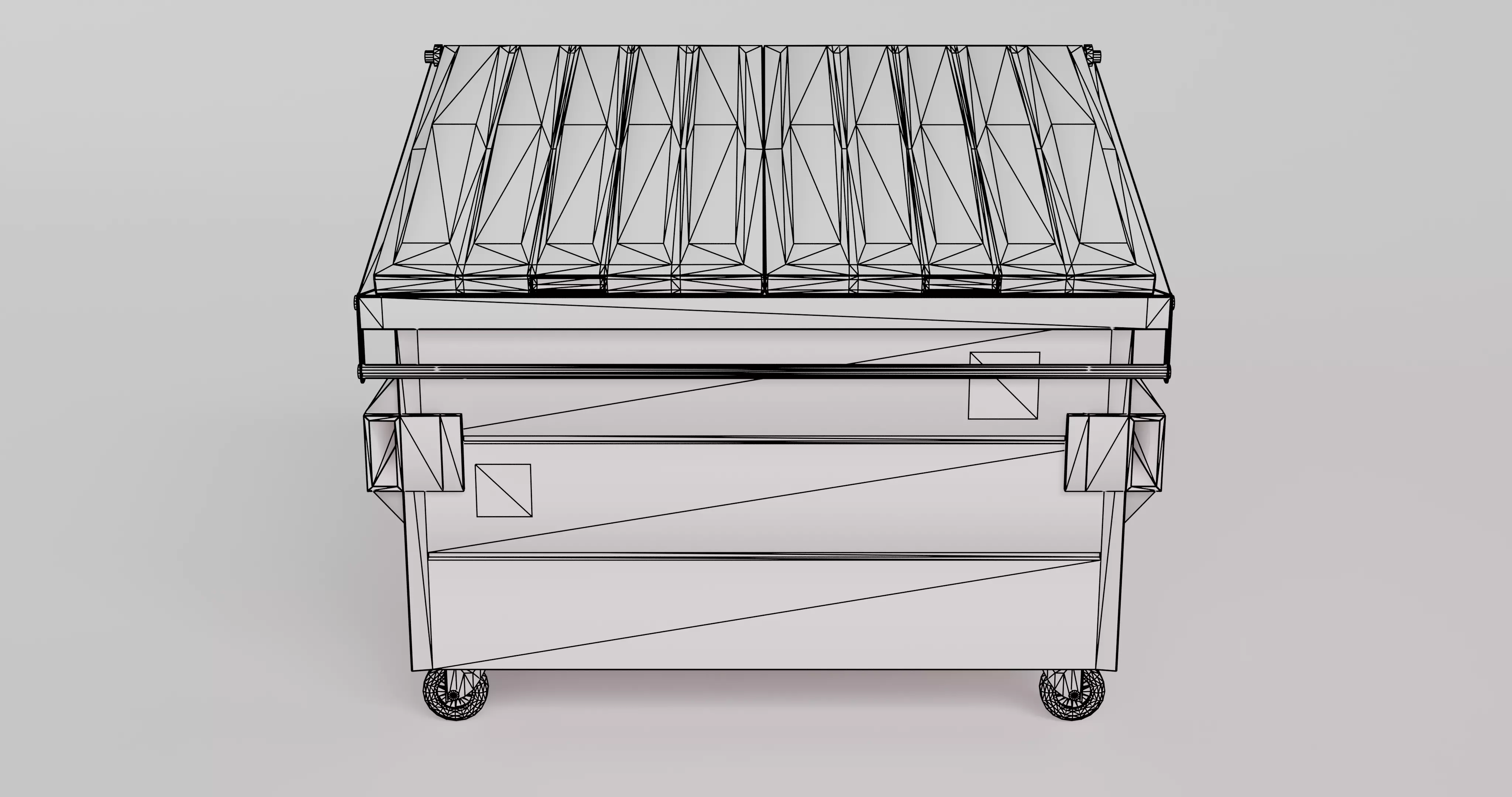 Dumpster with LODS Low-poly 3D model_9