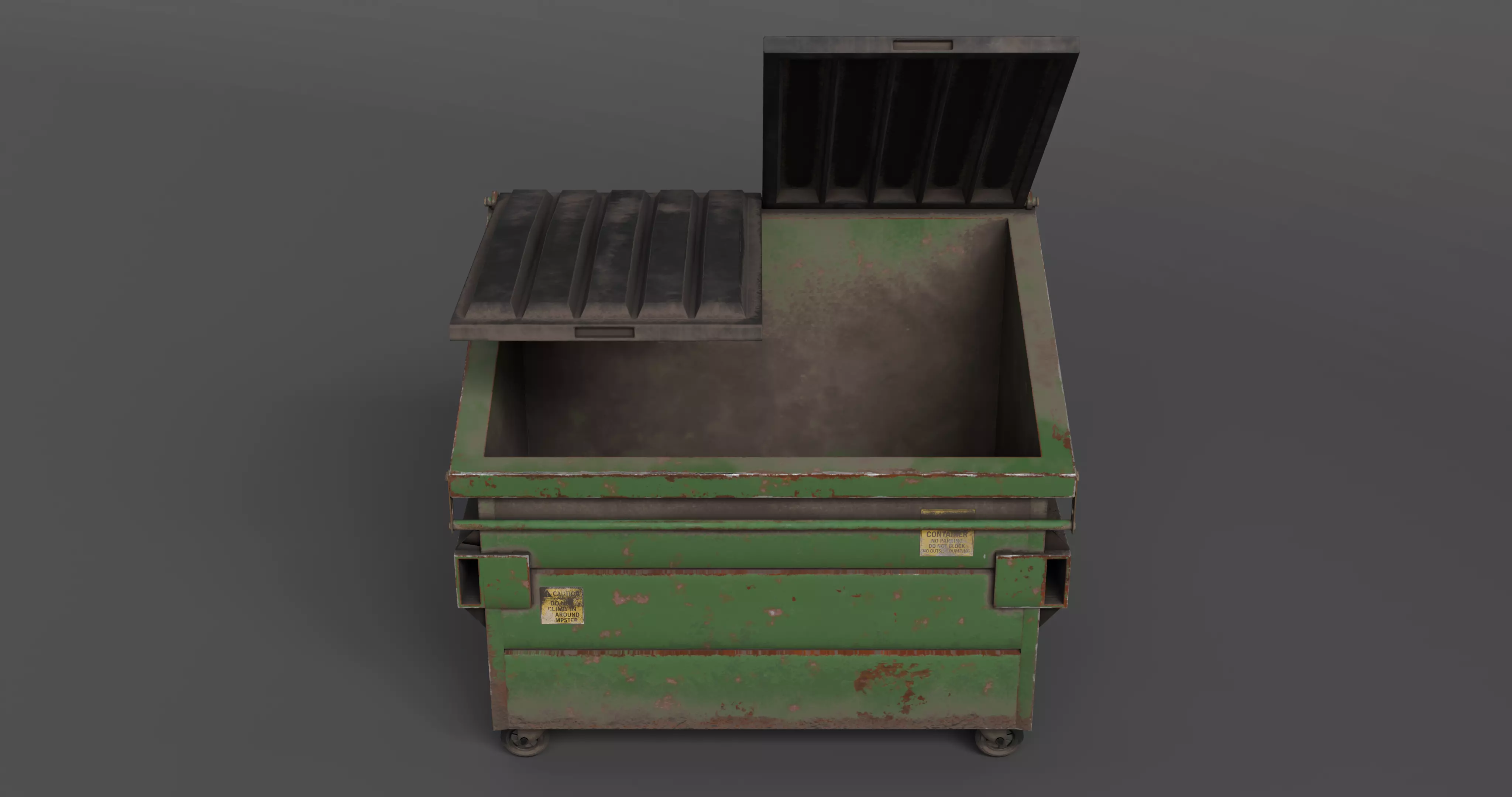 Dumpster with LODS Low-poly 3D model_6