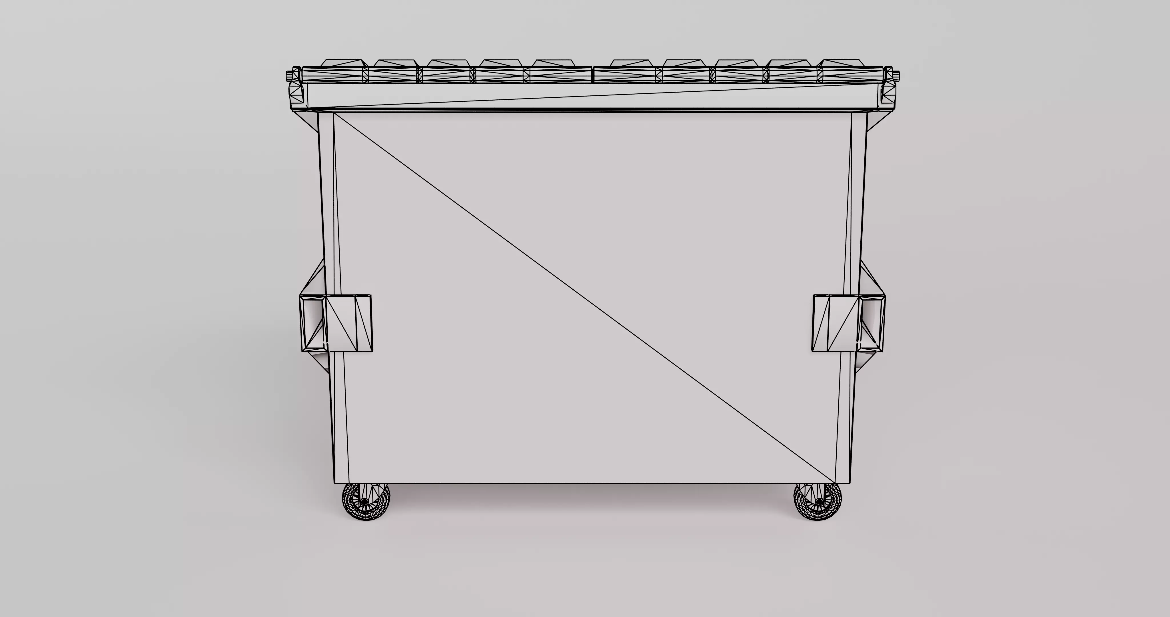 Dumpster with LODS Low-poly 3D model_11