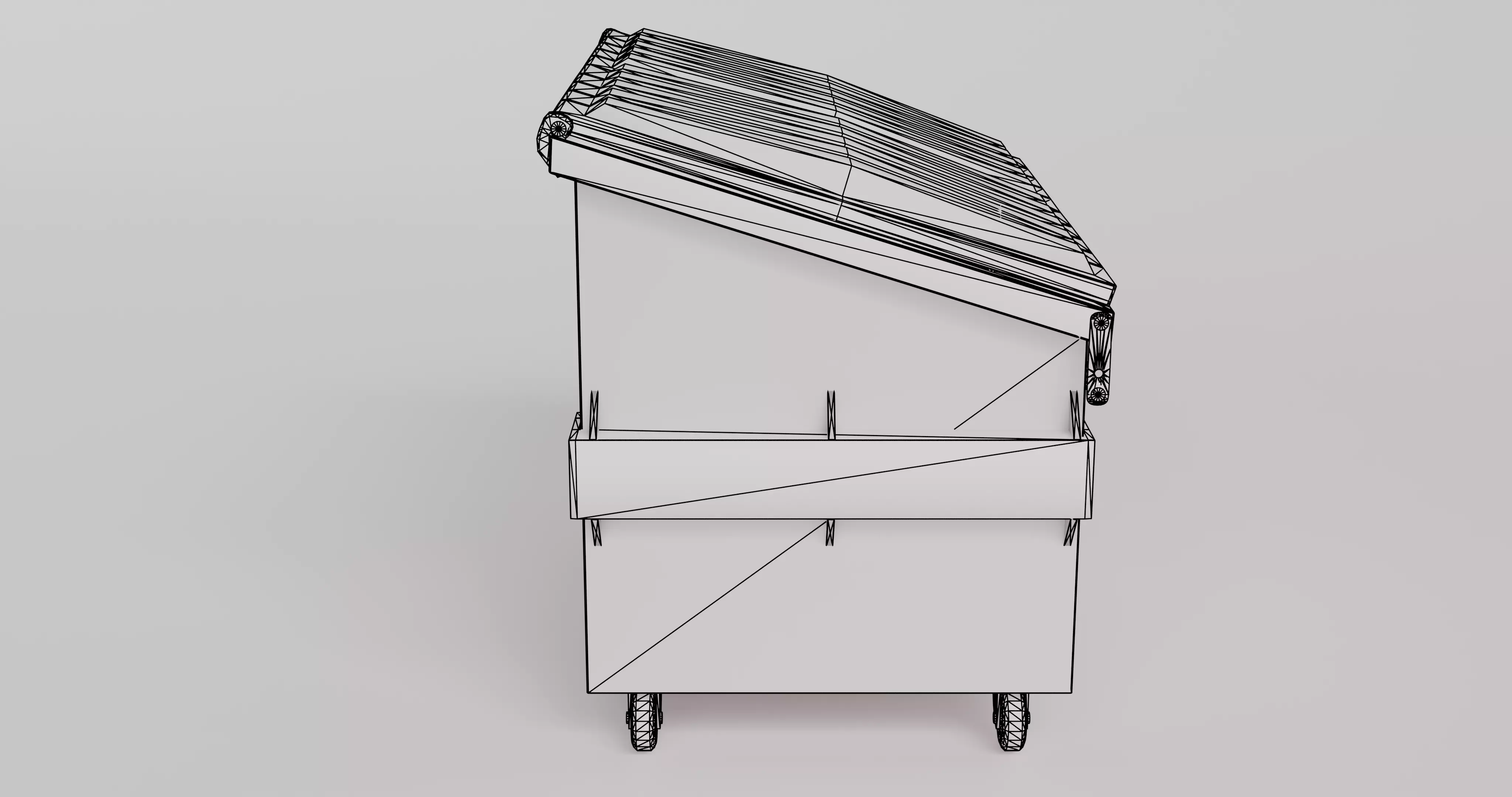 Dumpster with LODS Low-poly 3D model_10