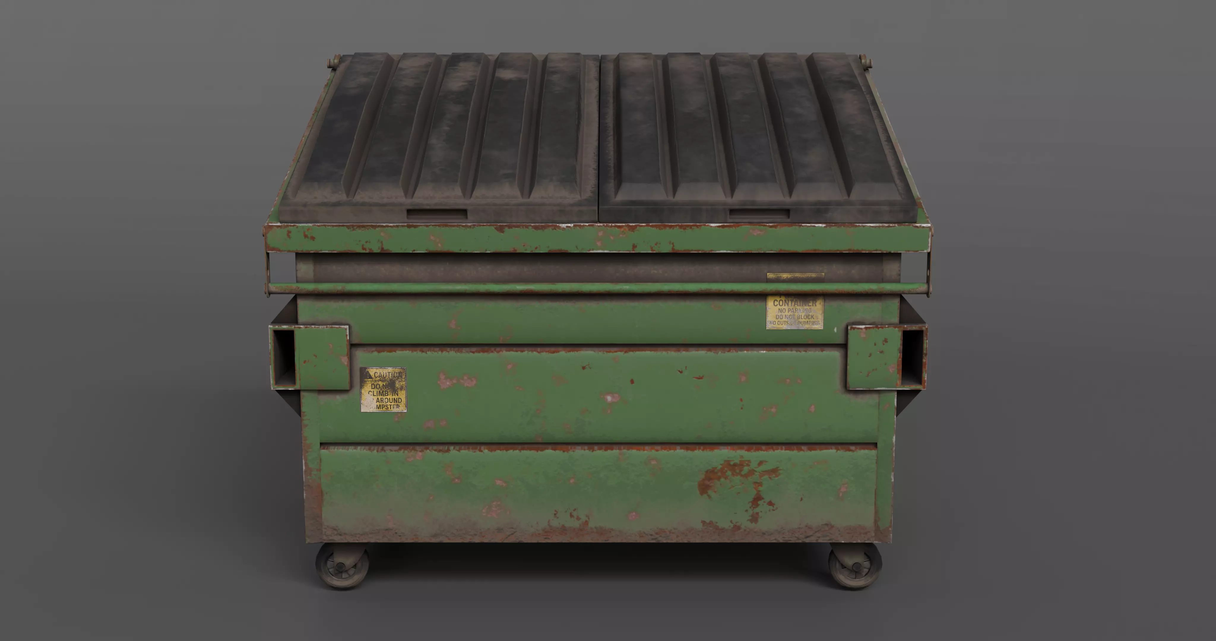 Dumpster with LODS Low-poly 3D model_1