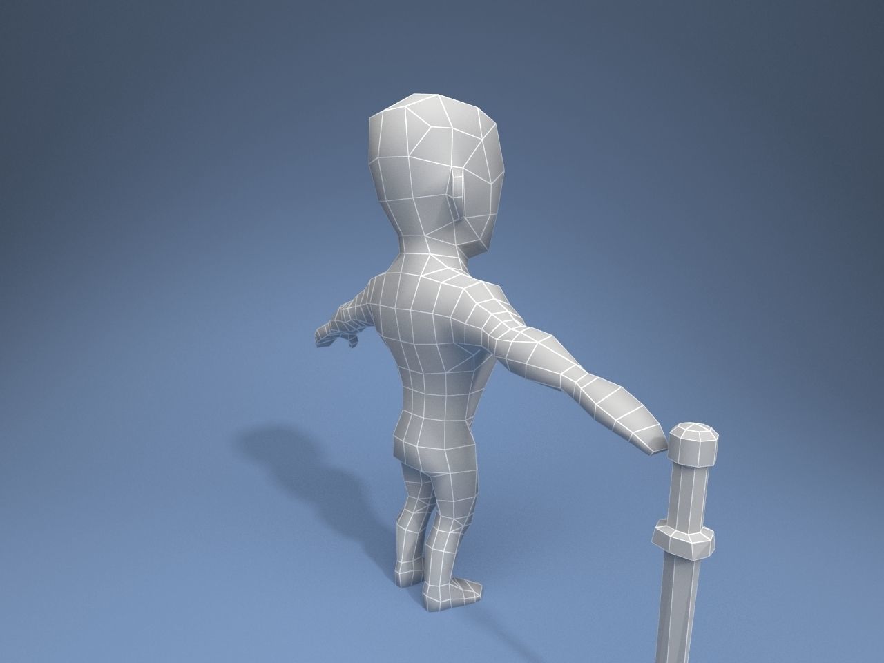 Medieval character warrior Low-poly 3D model_13