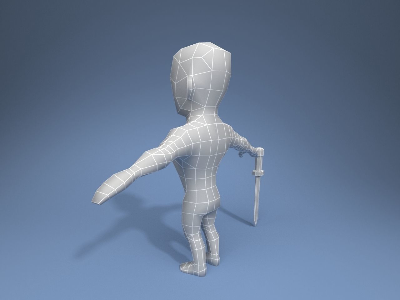 Medieval character warrior Low-poly 3D model_11