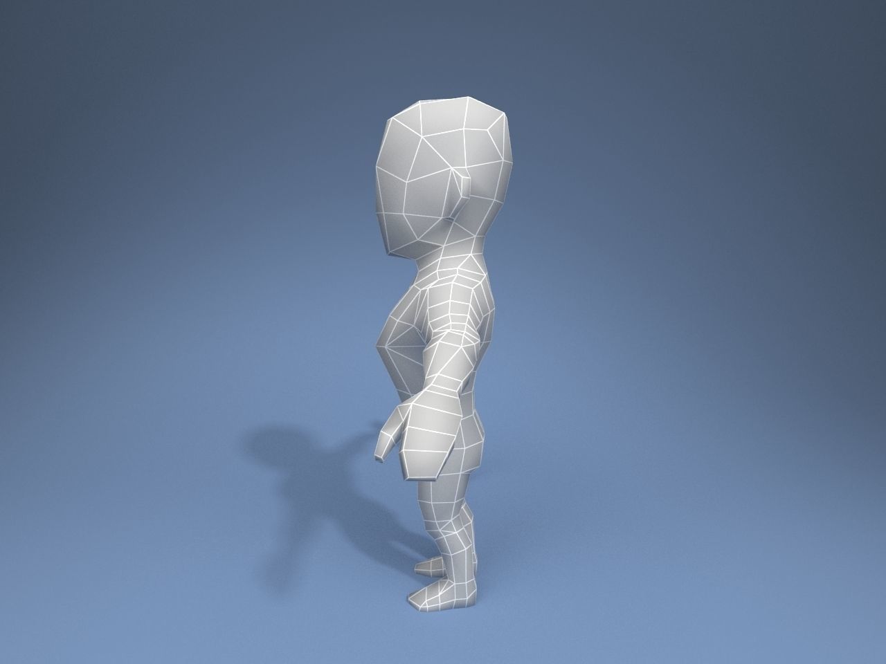 Medieval character warrior Low-poly 3D model_10