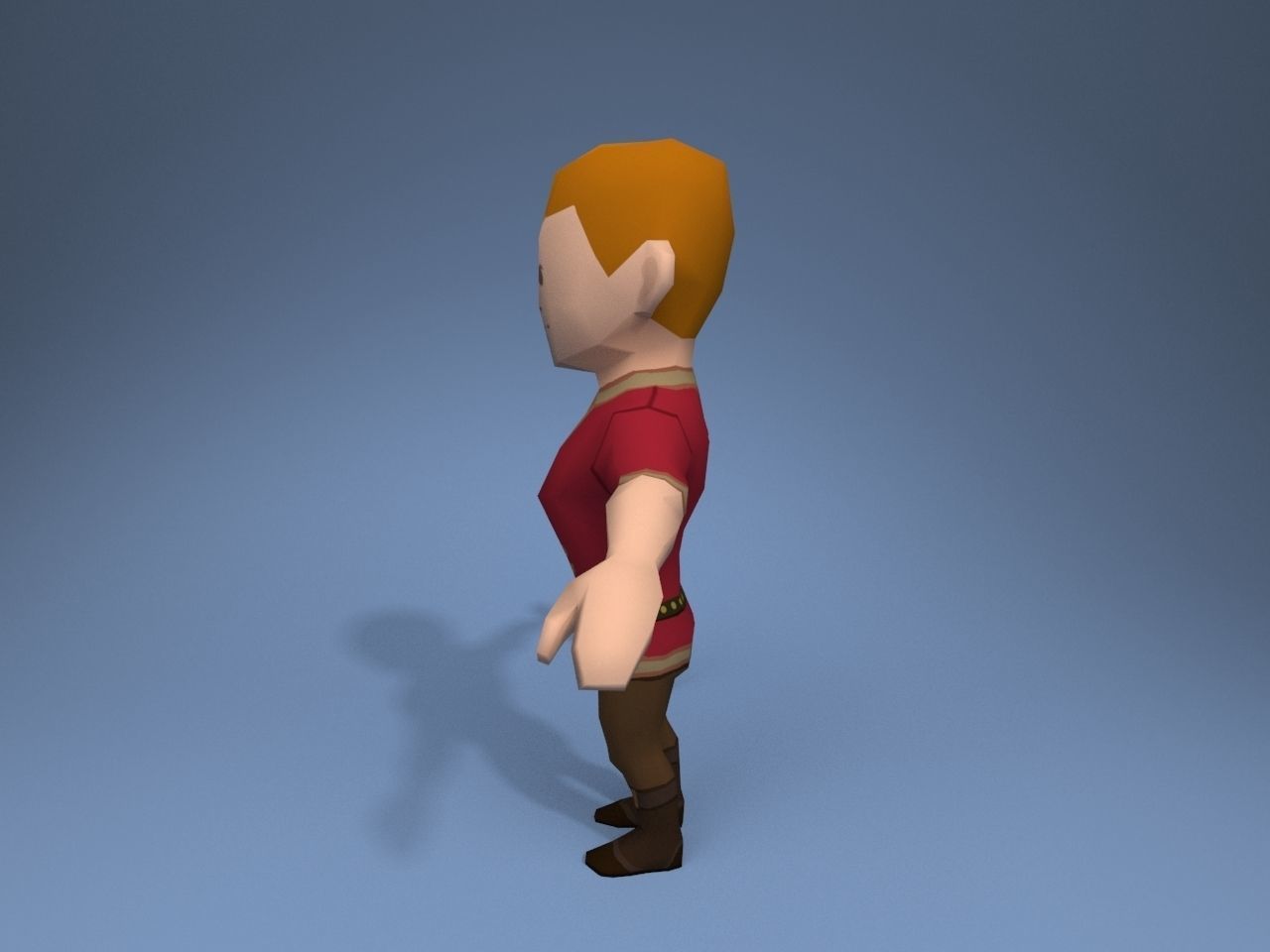 Medieval character warrior Low-poly 3D model_3