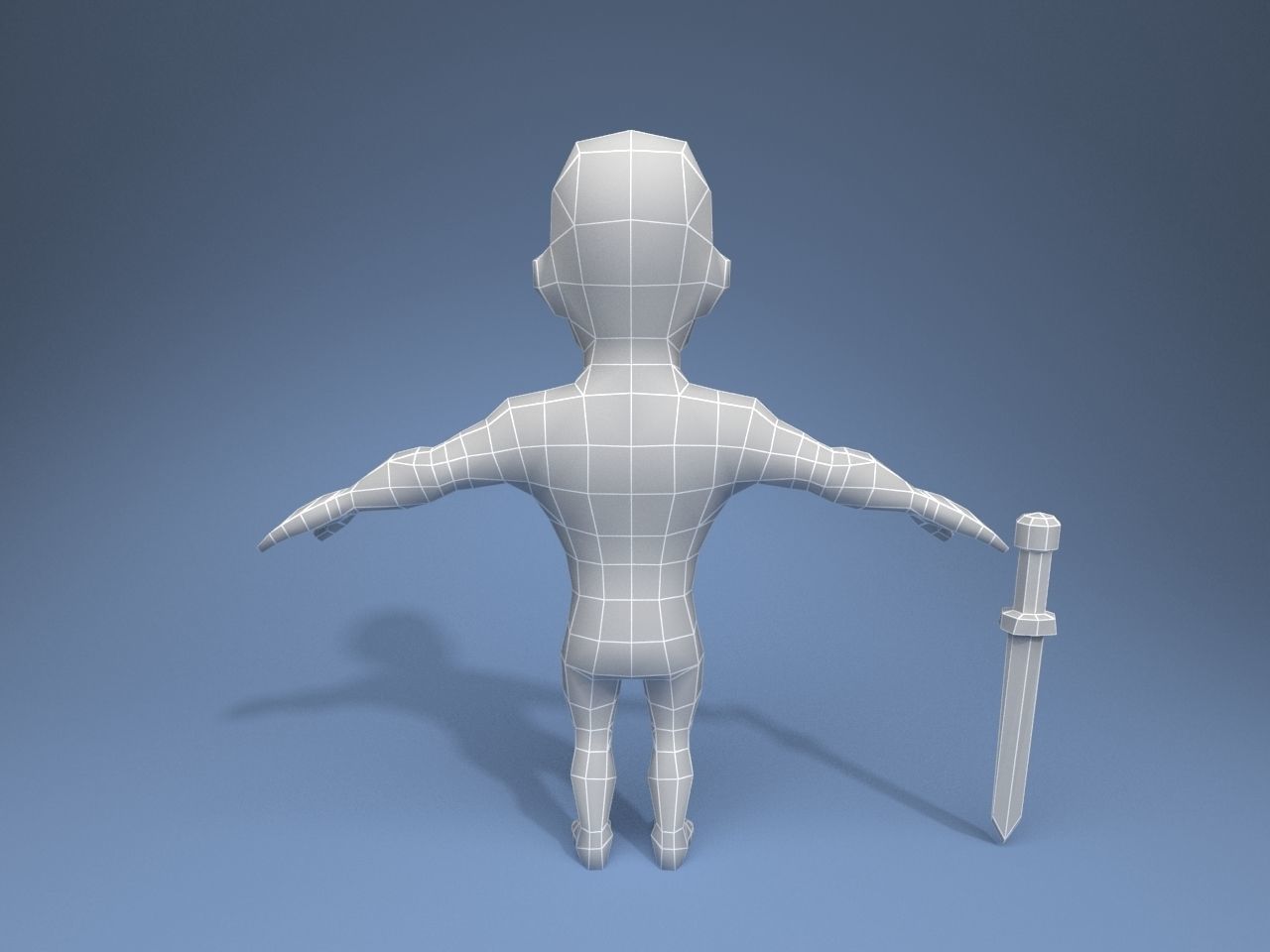 Medieval character warrior Low-poly 3D model_12