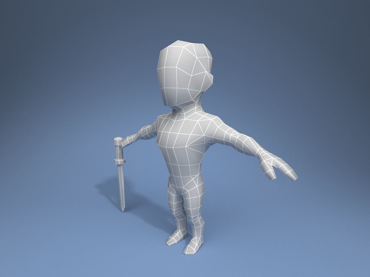 Medieval character warrior Low-poly 3D model_9