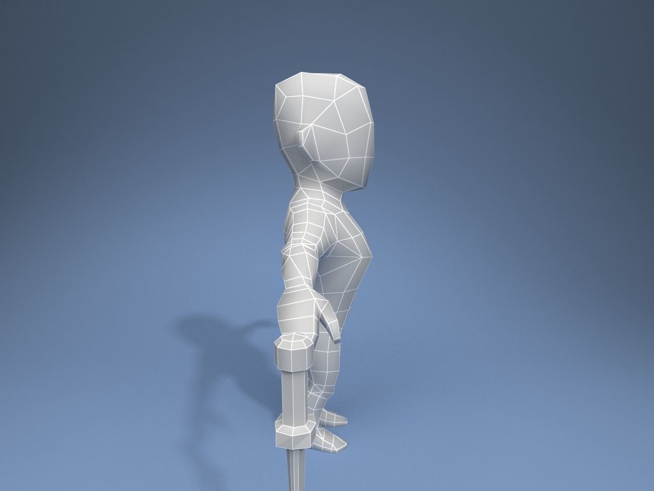Medieval character warrior Low-poly 3D model_14