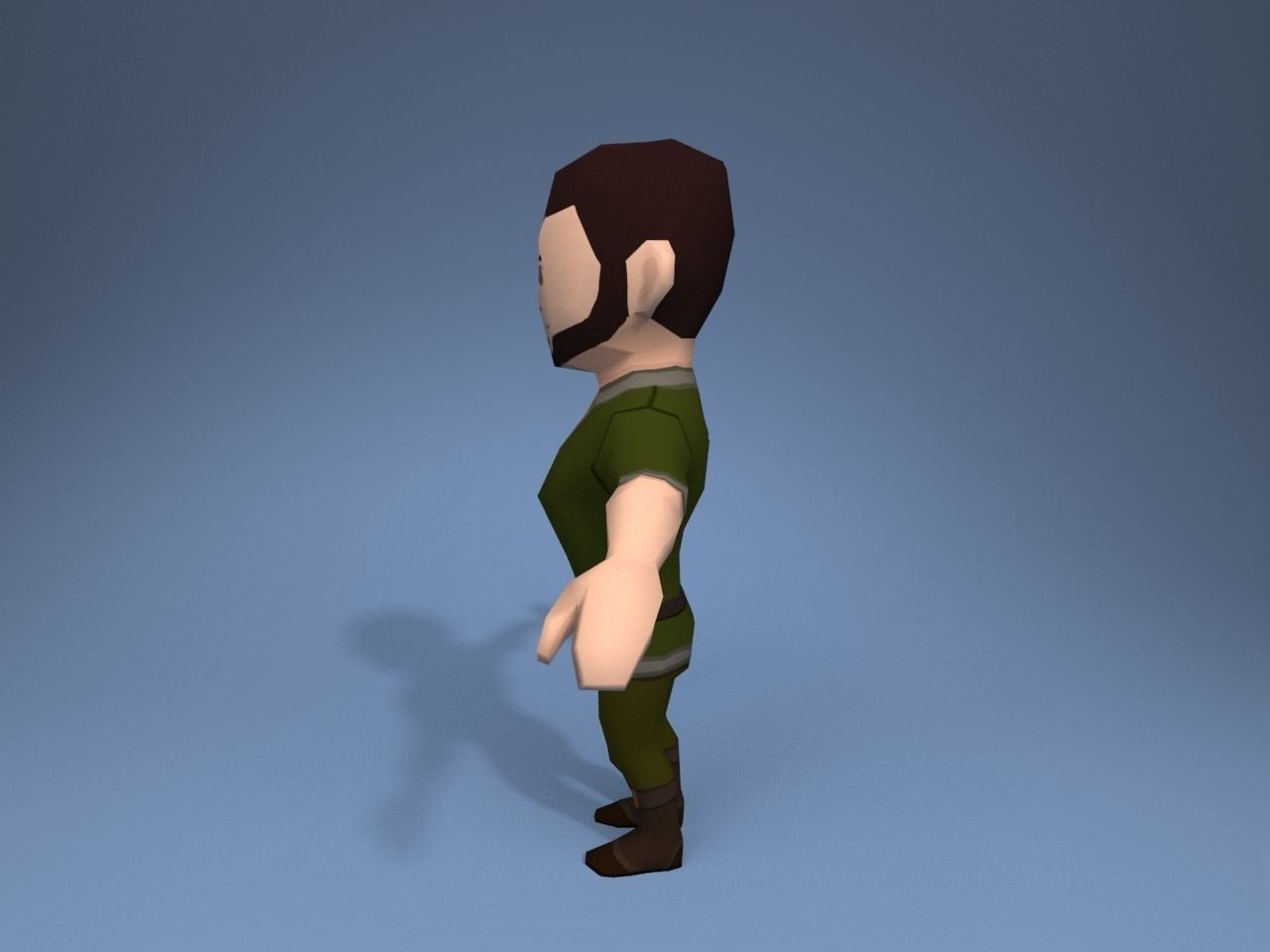 Medieval character thief Low-poly 3D model_3