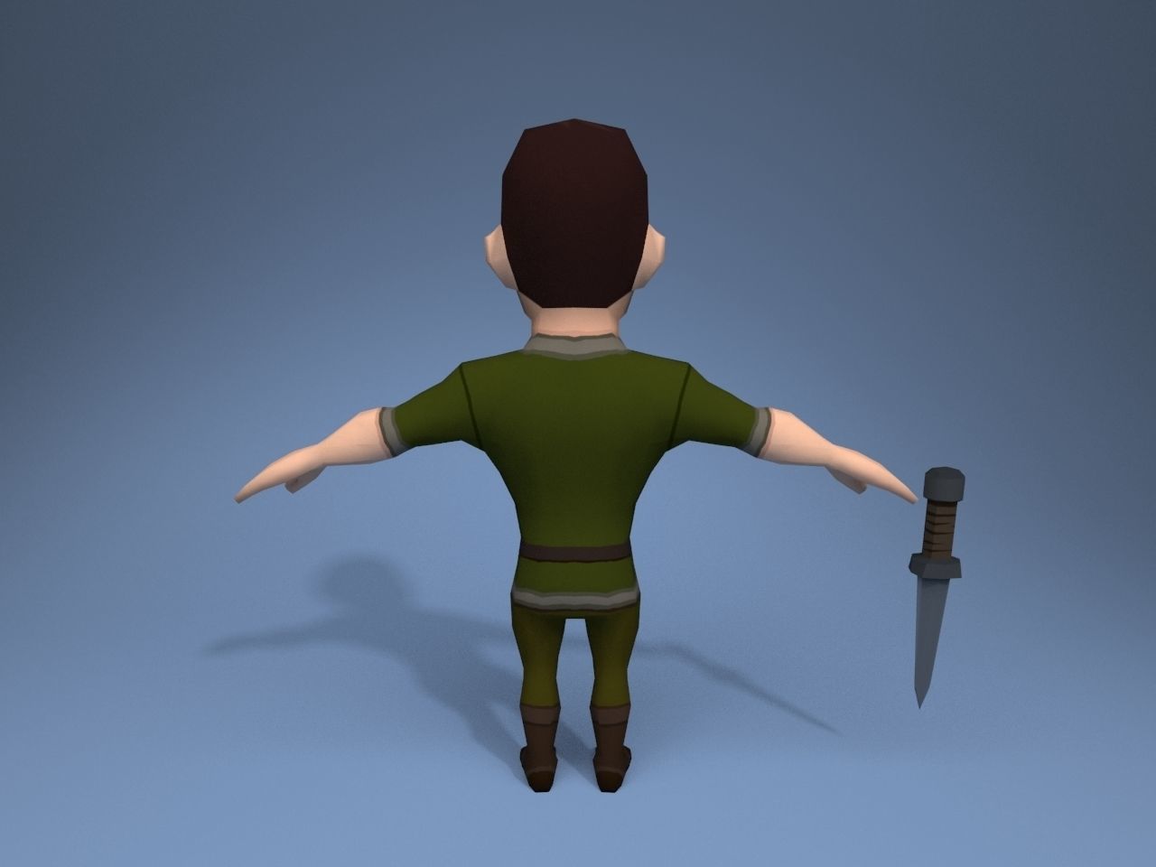 Medieval character thief Low-poly 3D model_5