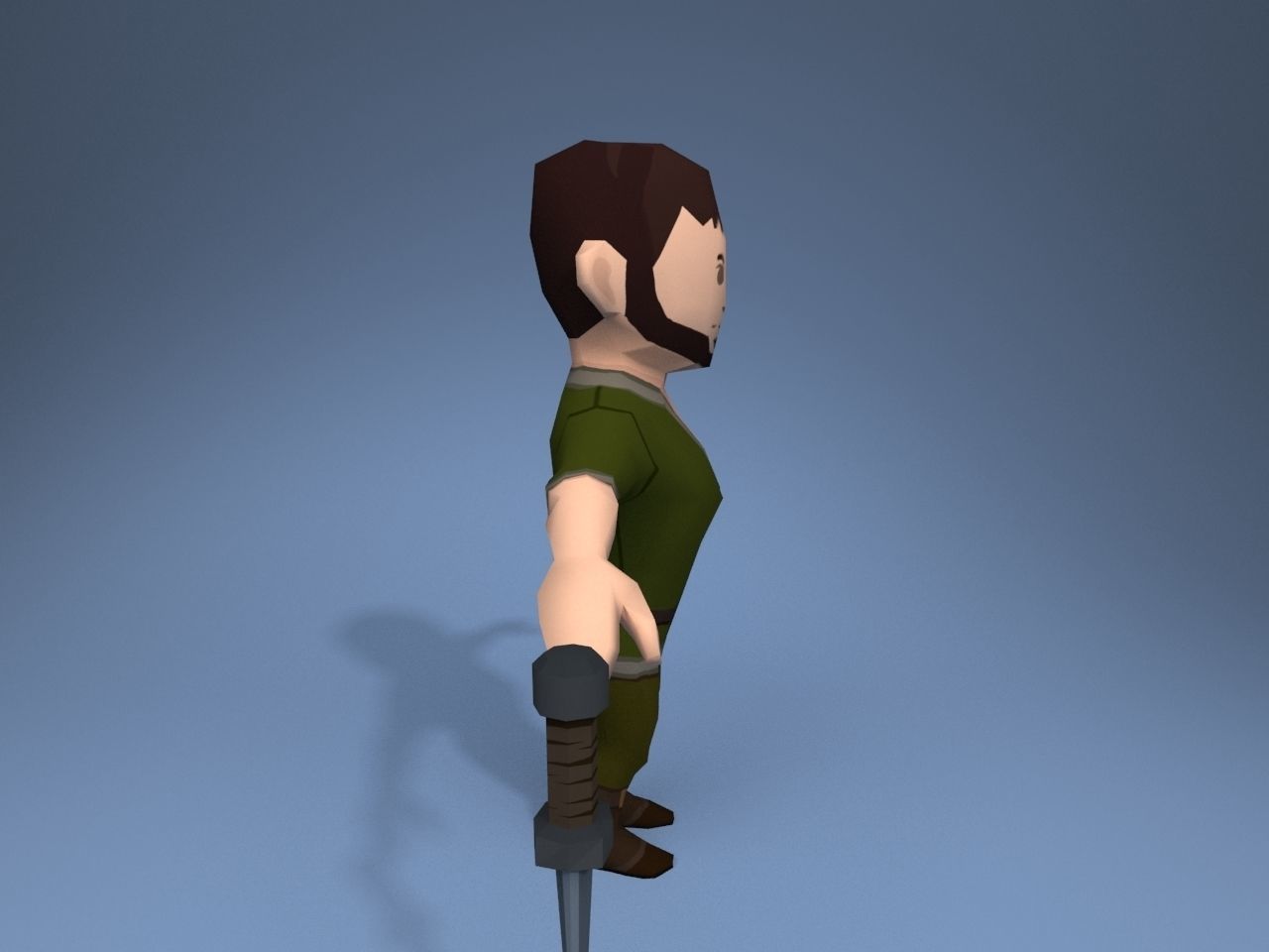 Medieval character thief Low-poly 3D model_7