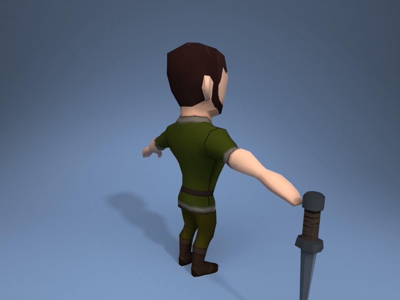 Medieval character thief Low-poly 3D model_6