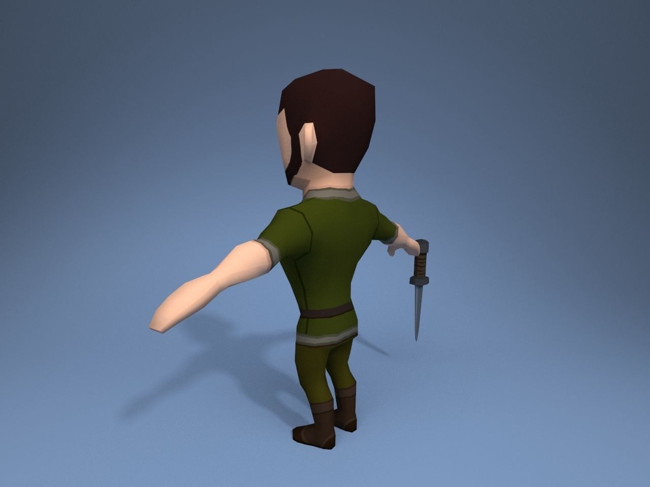 Medieval character thief Low-poly 3D model_4