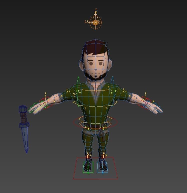 Medieval character thief Low-poly 3D model_15