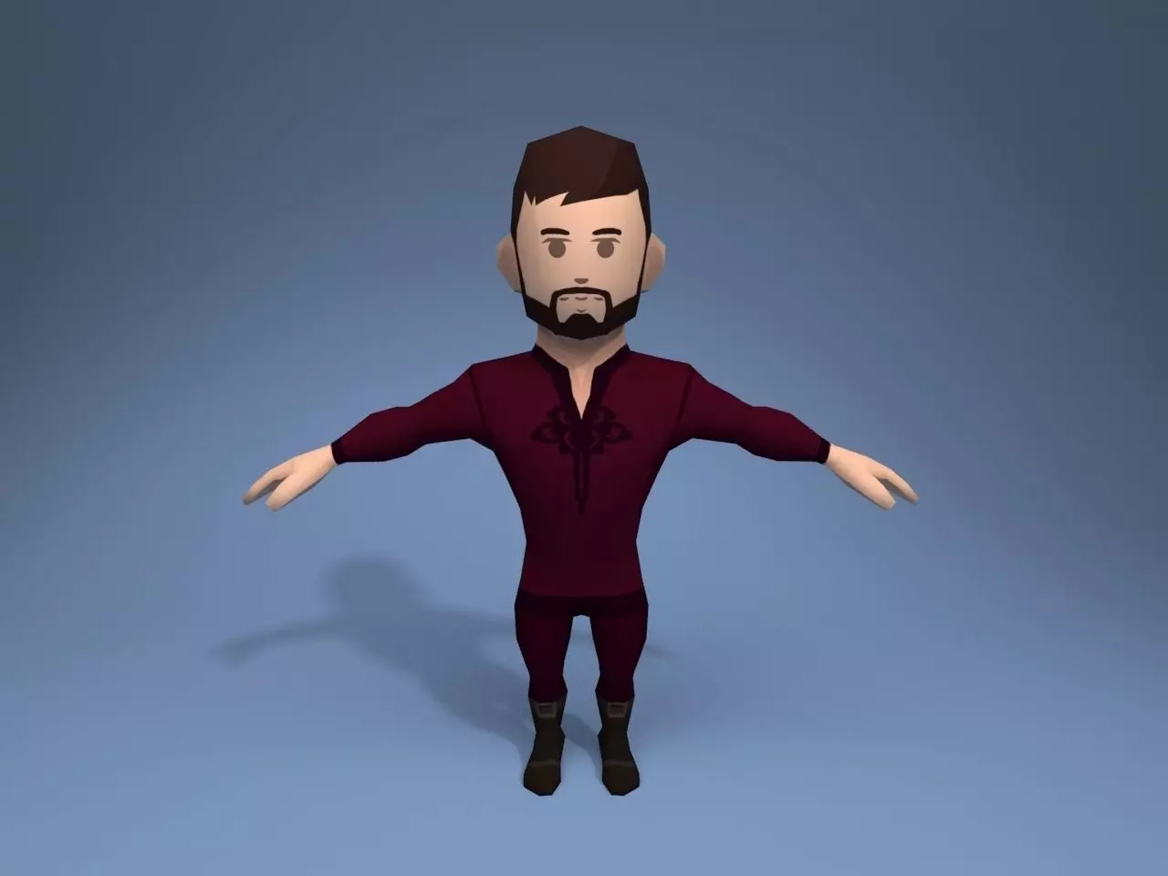 Medieval character peasant 5 Low-poly 3D model