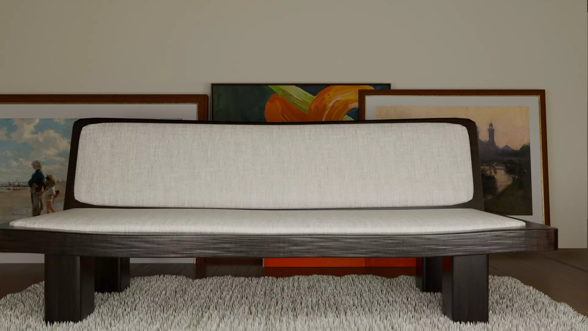 Bench Couch 3D model_3