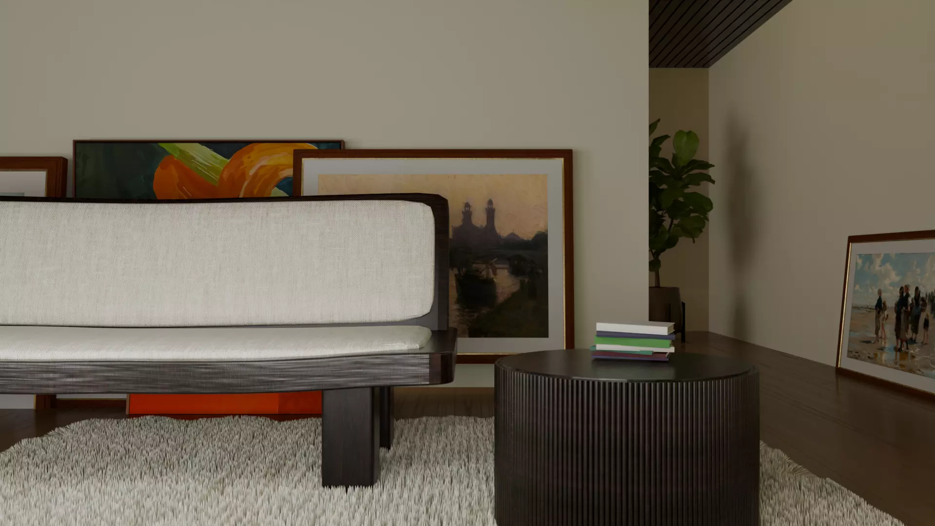 Bench Couch 3D model_2