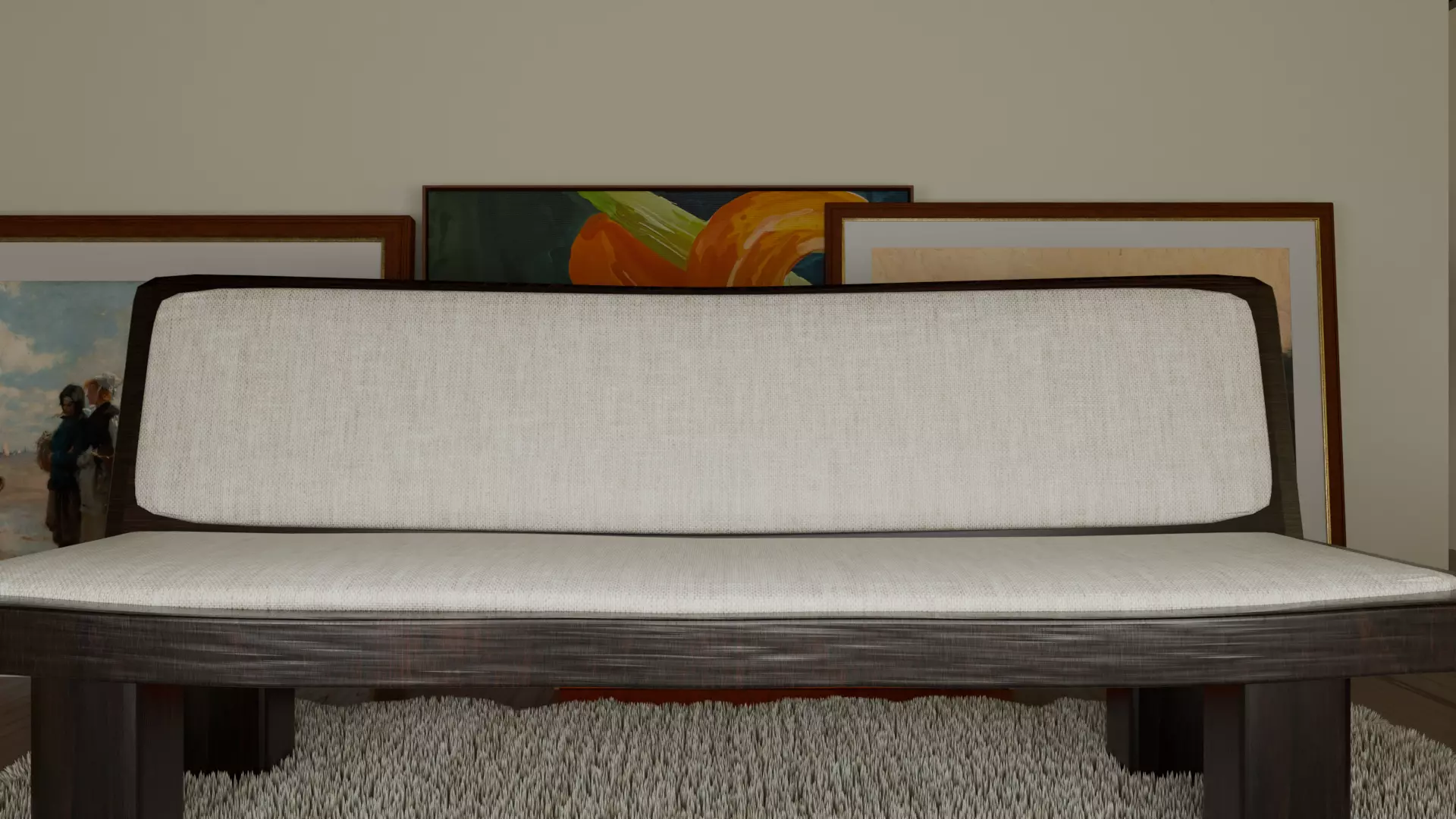 Bench Couch 3D model_4