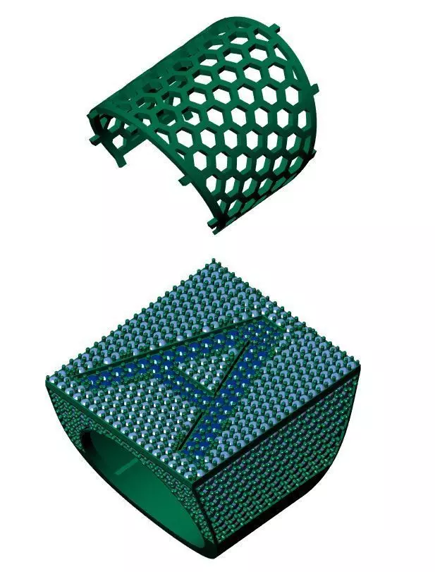 Custom Initial A to Z Letter Diamond Ring - Alphabet Rings 3D print model_12