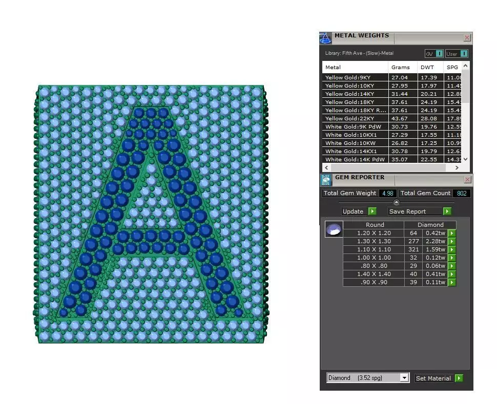 Custom Initial A to Z Letter Diamond Ring - Alphabet Rings 3D print model_10